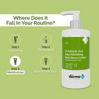 The Derma Co 1% Salicylic Acid Daily Exfoliating Body Serum Lotion For Rough & Bumpy Skin - 250 ml