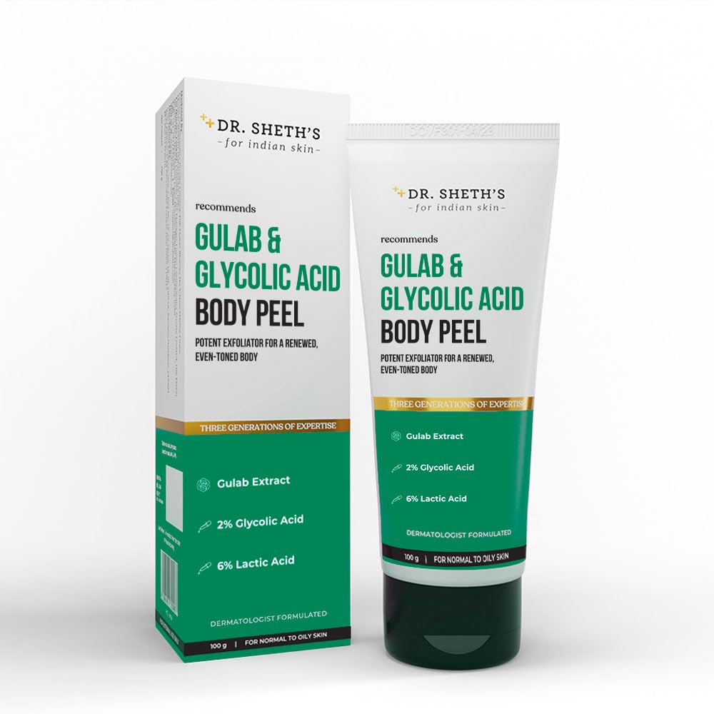 Dr. Sheth's 5% Gulab & 5% Glycolic Acid Exfoliating brightening Face Mask with Kaolin Clay for skin detoxifying & spotless skin | For Dull and dry Skin | For men and women- 50g