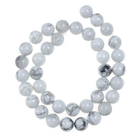 Natural Stone Beads 4mm White Howlite Gemstone Round Loose Beads Crystal Energy Stone Healing Power for Jewelry Making DIY,1 Strand 15