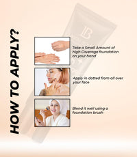 Lakyou Beauty High Coverage Foundation Cream | Waterproof Base | Light Weight | Long Lasting | Shade-02(Soft Ivory) | 160ml | Pack Of 2