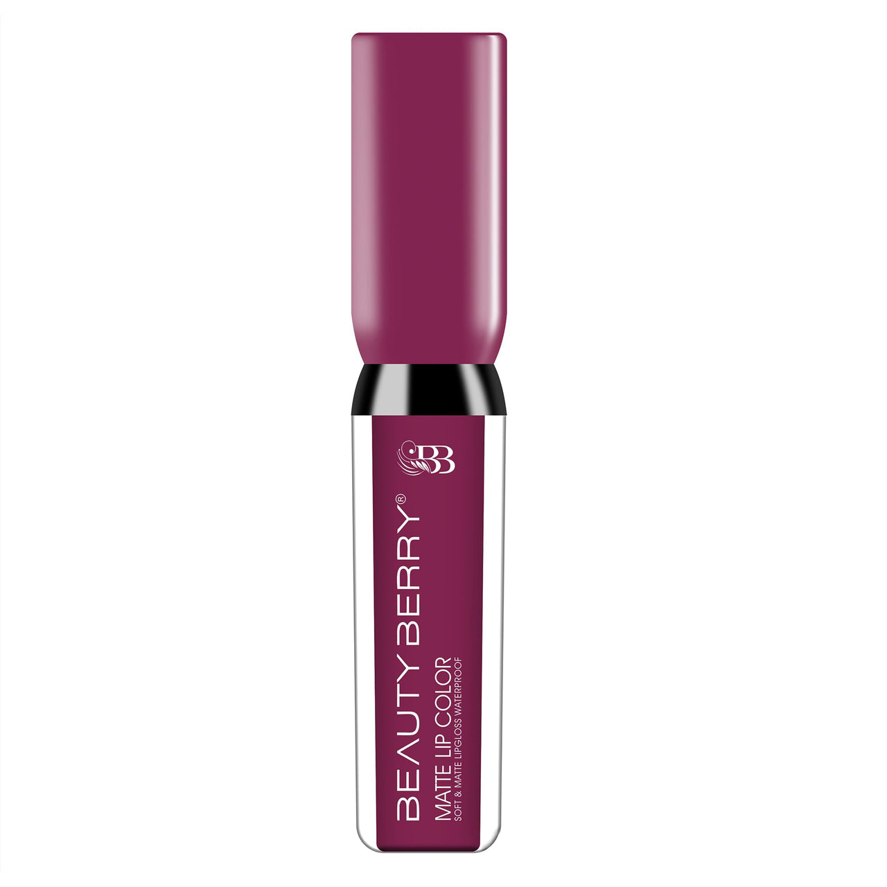 Beauty Berry Soft & Matte Waterproof Lip Color Liquid Lipstick | Rich Pigment, Long Lasting Liquid Lipstick | Non-Transfer Liquid Lipstick for Women Enriched with Vitamin E (Plum, 4.5 ml)