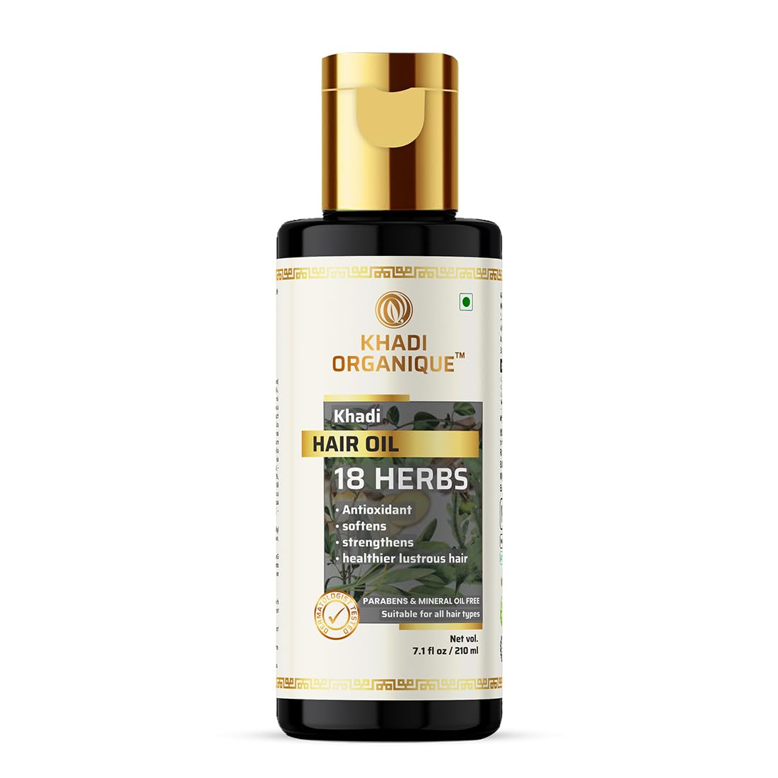 Khadi Organique 18 Herbals Natural Hair Oil Paraben & Miniral Oil Free Pack Of 2