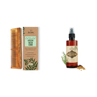 Nat Habit Neem Comb Combo Dual Tooth Neem Comb and Rosemary Methi Jal 200ml - Hair Rinse For Hair fall & Hair Detangling