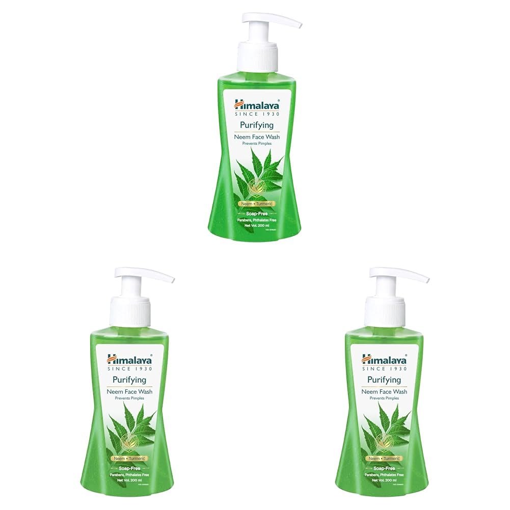Himalaya Herbals Purifying Neem Face Wash, 200ml (Pack of 3)