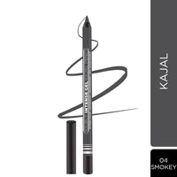 Seven Seas Double Intense Non Transfer Gel Kajal | Long Stay | Smooth One Stroke Application | Intense Color Pay Off | Soft Blendable Formula | Smudge Proof | Water Proof With Sharpener (Smoky)
