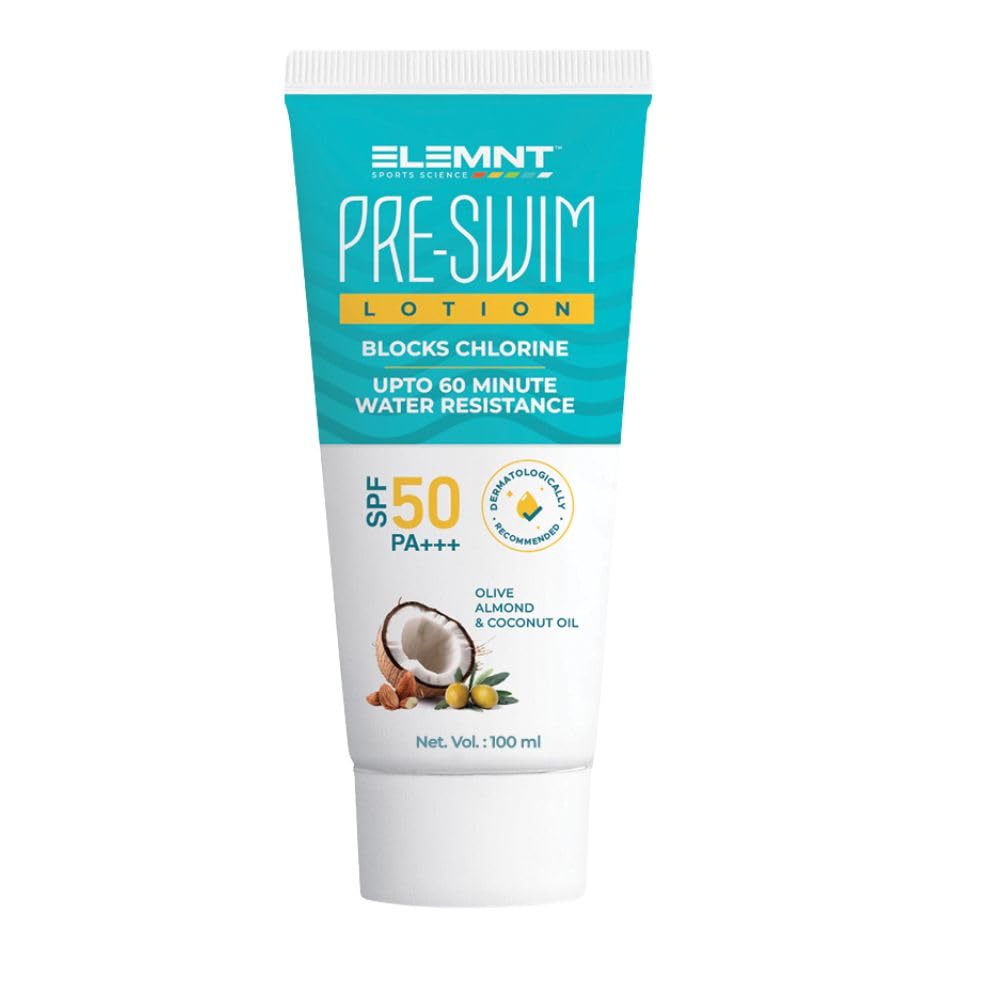 ELEMNT Pre Swim Body Lotion for Kids & Adults | Chlorine Protection, Anti-tan Body Lotion | Upto 60 mins of Water Resistance | 100 GM