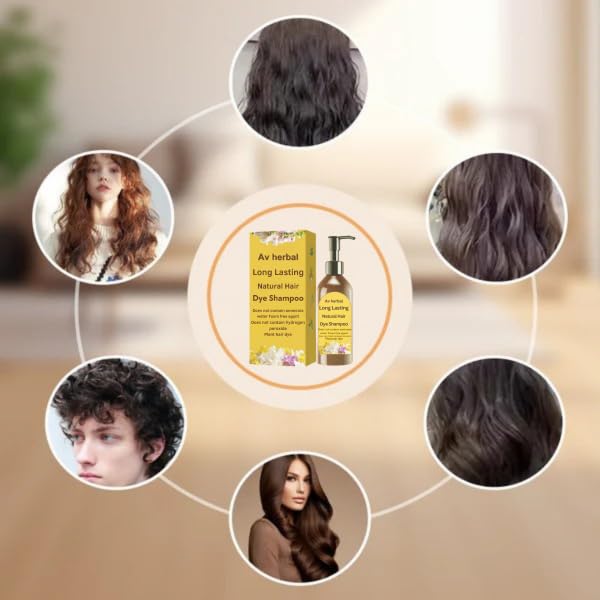 AV Herbal International Hair Dye Shampoo | Natural Black Hair Color | 3-in-1 Color, Cleanse & Nourish | 300ml (1)