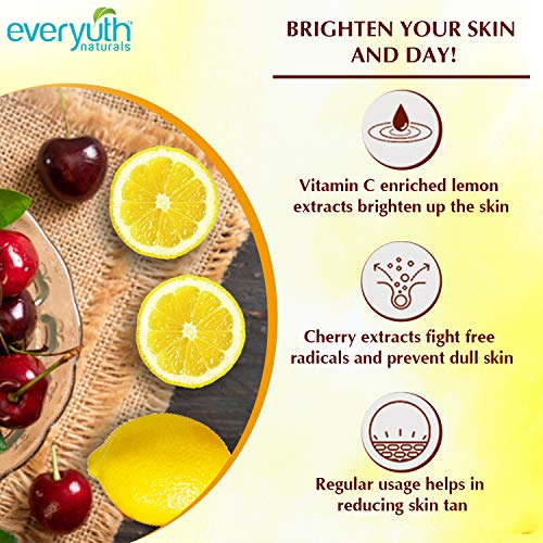 Everyuth Naturals Brightening Lemon&Cherry Face Wash|Deep Cleansing,Oil Control&Tan Reduction|Simple Face Wash|Removes Dirt&Oil|100% Soapfree|For All Skin Types|Paraben Free - 150 G (Pack Of 2)