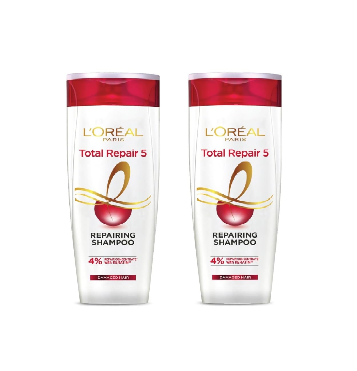 L'Oreal Paris Total Repair 5 Repairing Shampoo 4% Repair Concentrate With KERATIN For Damaged Hair 82.5ml (PACK OF 2)