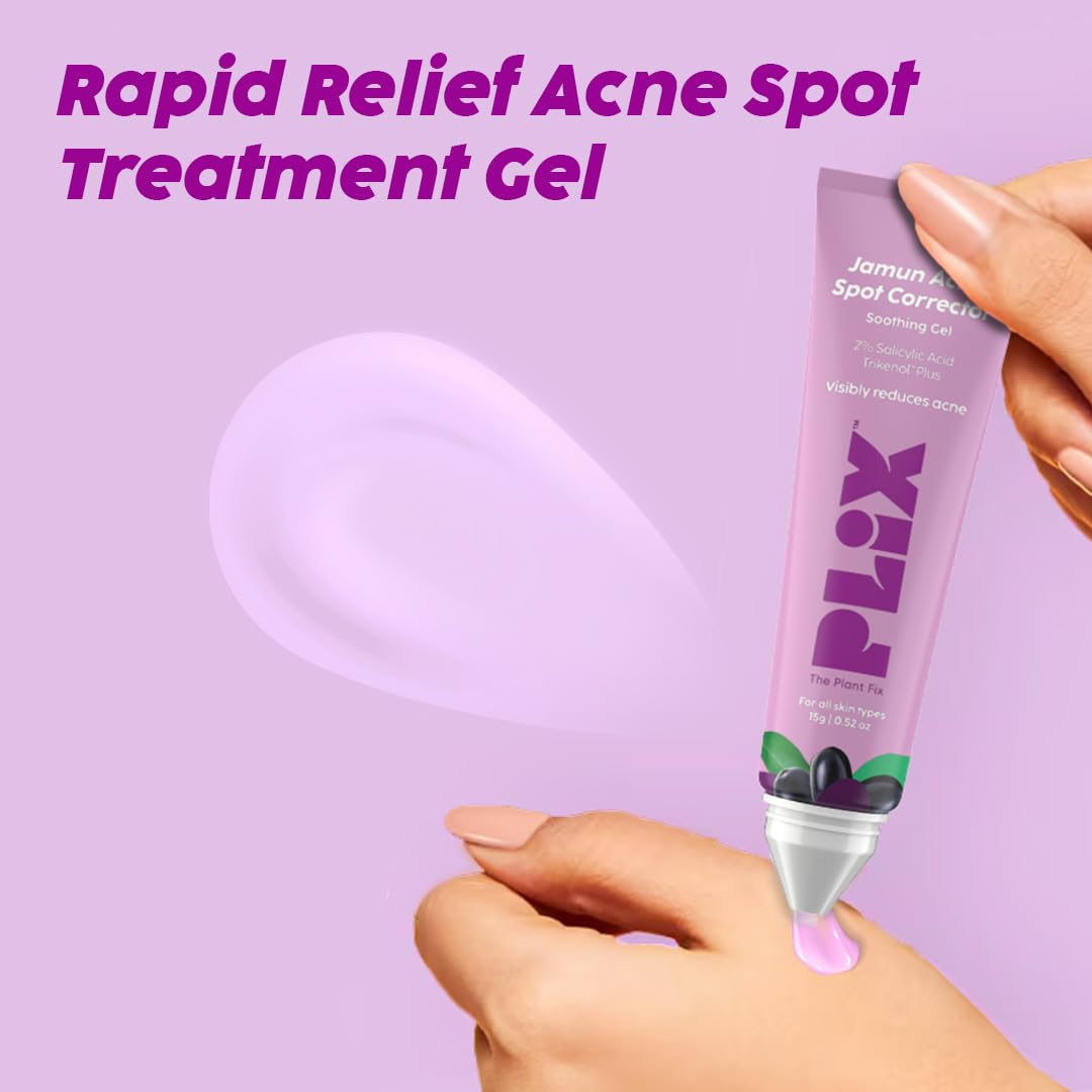 The Plant Fix Plix Jamun Acne Spot Corrector Gel For Reducing Active Acne | Day & Night Gel | Controls Oil & Soothes Inflammation | For Men & Women | 15g