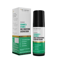 Dr. Sheth'S Ceramide Daily Brightening & Repair Cream With 1% Ceramide Complex, 5% Vitamin C, Cica & Amla | Daily Use Face Cream | Brightens & Repairs Skin | 30 G