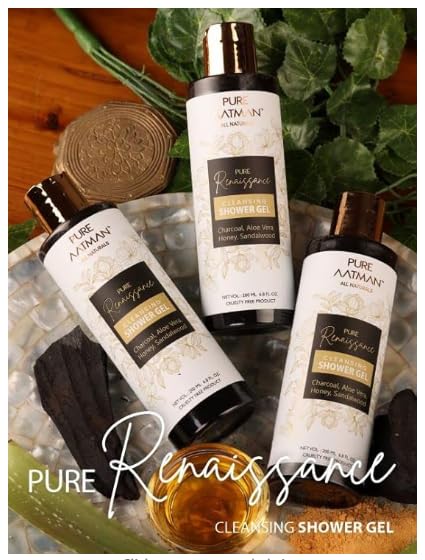 PURE AATMAN Aloe vera Wash Refreshing Shower Gel for Deep Cleansing, Hydrating & Moisturising Skin with Deep Cleansing Body Wash for Daily Bathing Use 100 ml