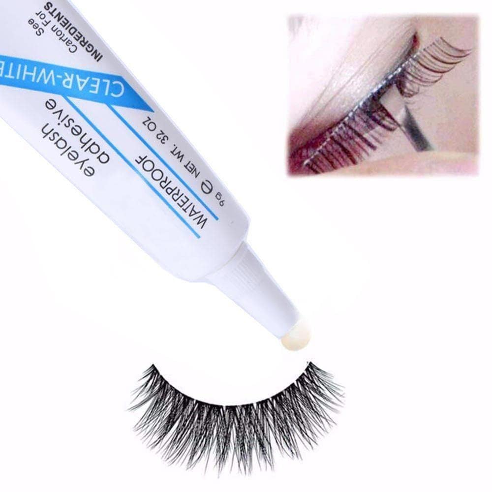 HUDA GIRL Eye Lashes for Women - Black Handmade Natural Thick Long Polyester, 3 Pairs False Eyelashes with Eyelash Glue - Empathetic Reusable Extensions for Womens, Girls - Eyelash with glue Set