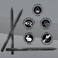 FACESCANADA Ultime Pro Longwear Opaque Eye Pencil - Solid Black 02, 1.2 G|8 Hr Long Stay|Smooth One Stroke Application|Intense Color Pay Off|Soft Blendable Formula|Smudge Proof|Water Proof
