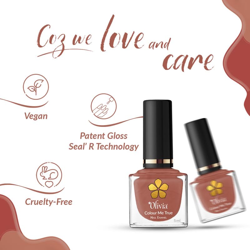 Olivia Nail Paint for Glossy Finish - 5ml (12 Cinnamon Cider)