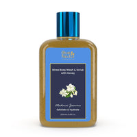 Blue Nectar Exfoliating Body Wash & Scrub for Rough & Bumpy Skin | Madurai Jasmine Tan Removal Body Scrub for Women & Men (10 herbs, 250ml)