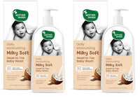 Mother Sparsh Milky Soft Head to Toe Baby Wash-400ml with Milk Protein & Shea Butter | Tear Free 2 in 1 Natural Baby Body Wash (Pack of 2)