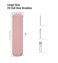 TS WITH TECHSUN Silicone Makeup Brush Holder, Beauty Storage Case Organiser for Makeup Face Brushes & Cosmetics, Magnetic Anti-Fall Out, Soft & Sleek Makeup Tools Organizer for Travel (Light Pink)