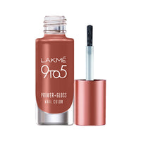 LAKMÉ 9To5 Primer + Glossy Finish Nail Colour Combo 6 ml (2 Count, Multiple bright colors, Top Coat Included, Strengthens Nails)