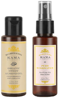 Kama Ayurveda Organic Sweet Almond Oil (50ml - In) & Kama Ayurveda Pure Rose Combo