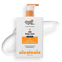 Chemist At Play AHA Body Lotion with 5% Natural AHA, Niacinamide, Shea Butter | For Exfoliating Dry & Dead Skin Cells | Provides Deep Nourishment, Moisturization & Radiant Skin | Reduces tan & Appearance of Strawberry Legs | Skin Brightening Lotion | 236m