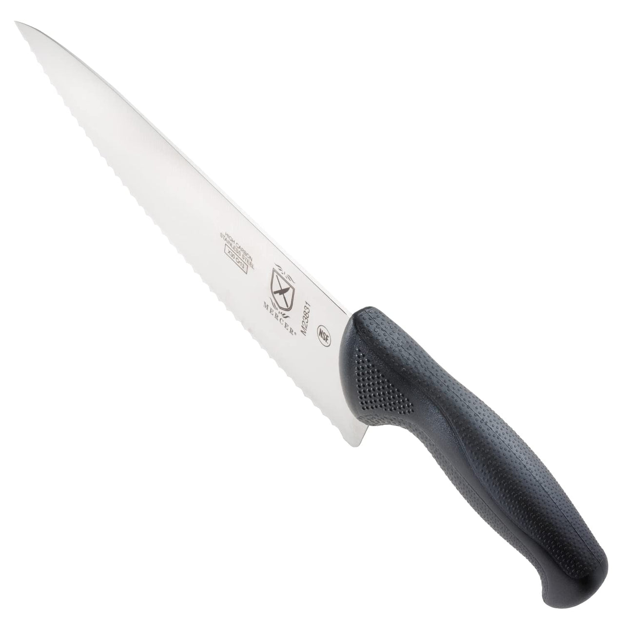 Mercer Culinary M23831 Millennia Black Handle, 10-Inch Wavy Edge, Chef's  Knife 10" Chef's  Knife (Wavy Edge)