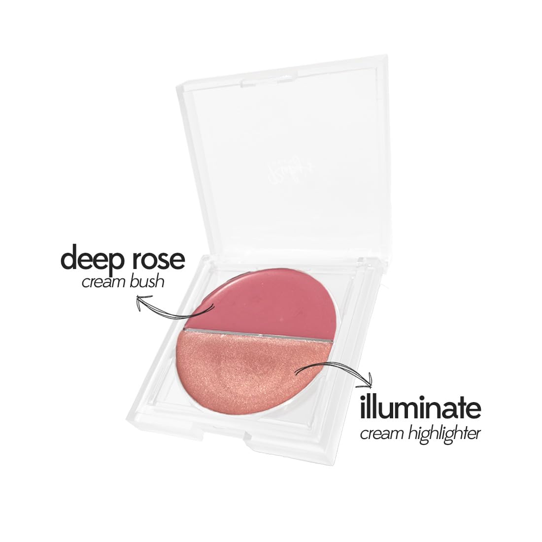 Ruby's Organics Cream Blush for Cheeks & Highlighter Duo Palette- Blusher for Face Makeup, Lightweight Flawless All Day Glow, All Skin Types, Natural &Paraben Free (Deep Rose + Illuminate) 9g