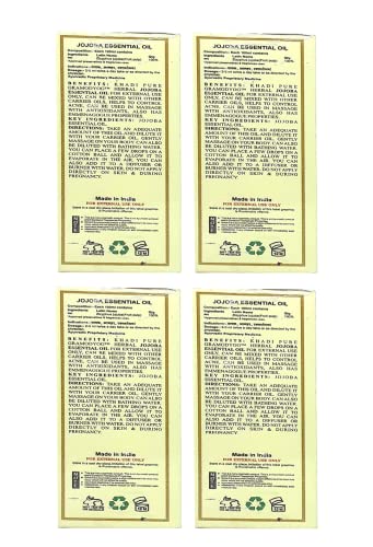 Khadi Pure Herbal Jojoba Essential Oil, 15 ml (Pack of 4)