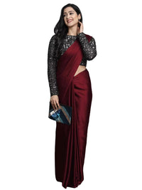 Regolith Designer Sarees for Women 's  Georgette ready to wear sarees for women With Fancy Saree Blouse Piece