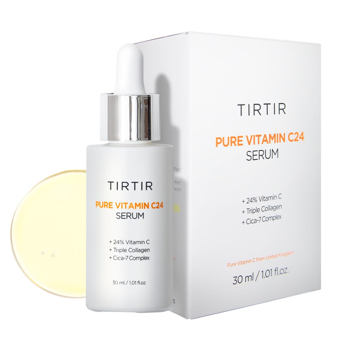 TIRTIR Vitamin C 24% Serum for Face | Dark Spot Corrector for Sensitive Skin | Anti Aging Collagen Serum | Even Tone & Wrinkle Care | Korean Skincare | 1.01 fl oz