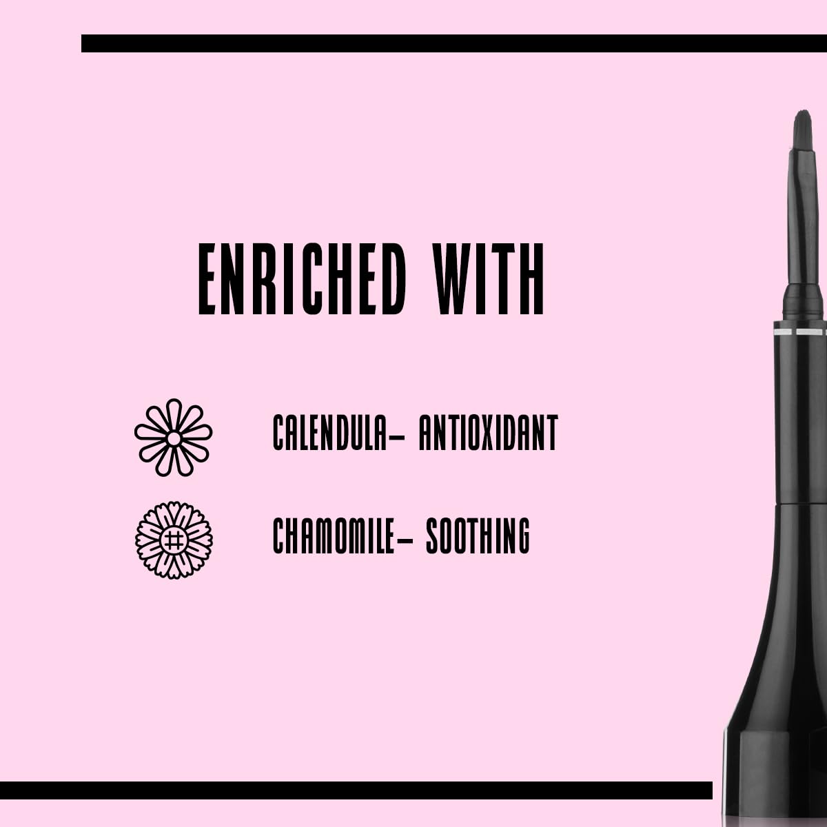 Dazller Eterna Eye Sensation Gel Eyeliner|Water-proof|Smudge-proof|Infused Herbal Extracts - Chamomile & Calendula|Flat Brush|Deep Matte Black|3g