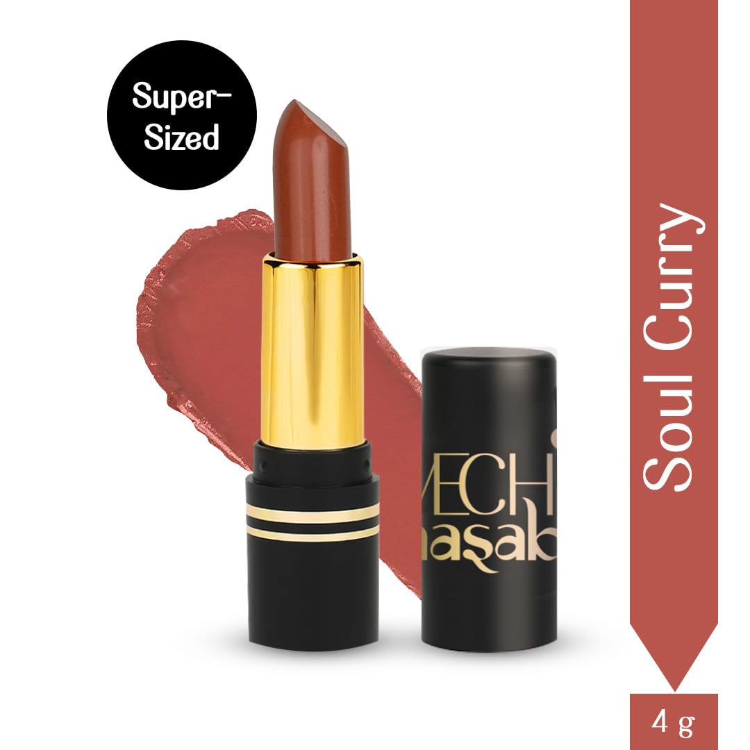 LoveChild Masaba Full Pocket Nude Lipstick, Long lasting Upto 6-Hours Hydrating & Nourishing Matte Bullet Lipsticks For Women, Soul Curry, 4g