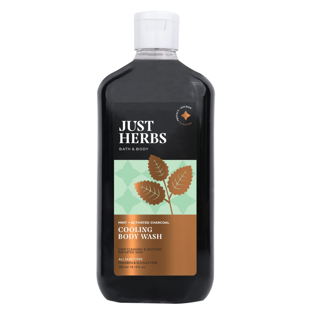 Just Herbs Deep Cleansing Cooling Body Wash 300 ml & Just Herbs Tinted Lip Balm 4 g (Cherry) Combo