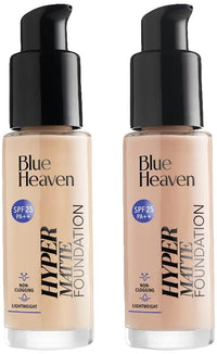 Blue Heaven Hyper Matte Buildable Coverage Foundation Cream for All Skin type Rose Vanilla 30 ml & Hyper Matte Foundation Cream Vanilla 30 ml
