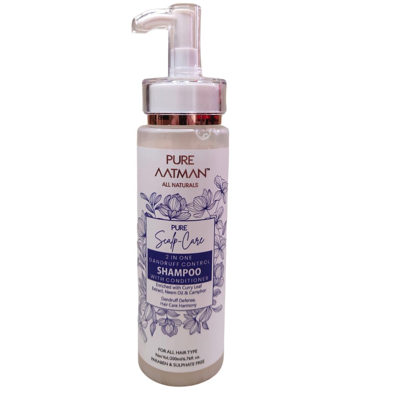 Pure Aatman Anti-Dandruff Shampoo With Condition, Fights Flakes & Soothes Scalp Irritation, Reduces Itchiness & Prevents Dandruff, For All Hair Types, Men & Women | For Men And Women (200 ml)