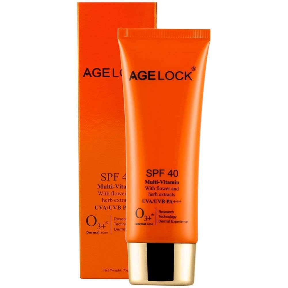 O3+ Agelock SPF 40 Multi-Vitamin UVA/UVB PA+++ with Flower and Herb Extracts (75gm)