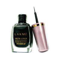 Lakmé Insta Eye Liner, Black, 9Ml And Perfecting Liquid Matte Foundation, Shell, 27Ml