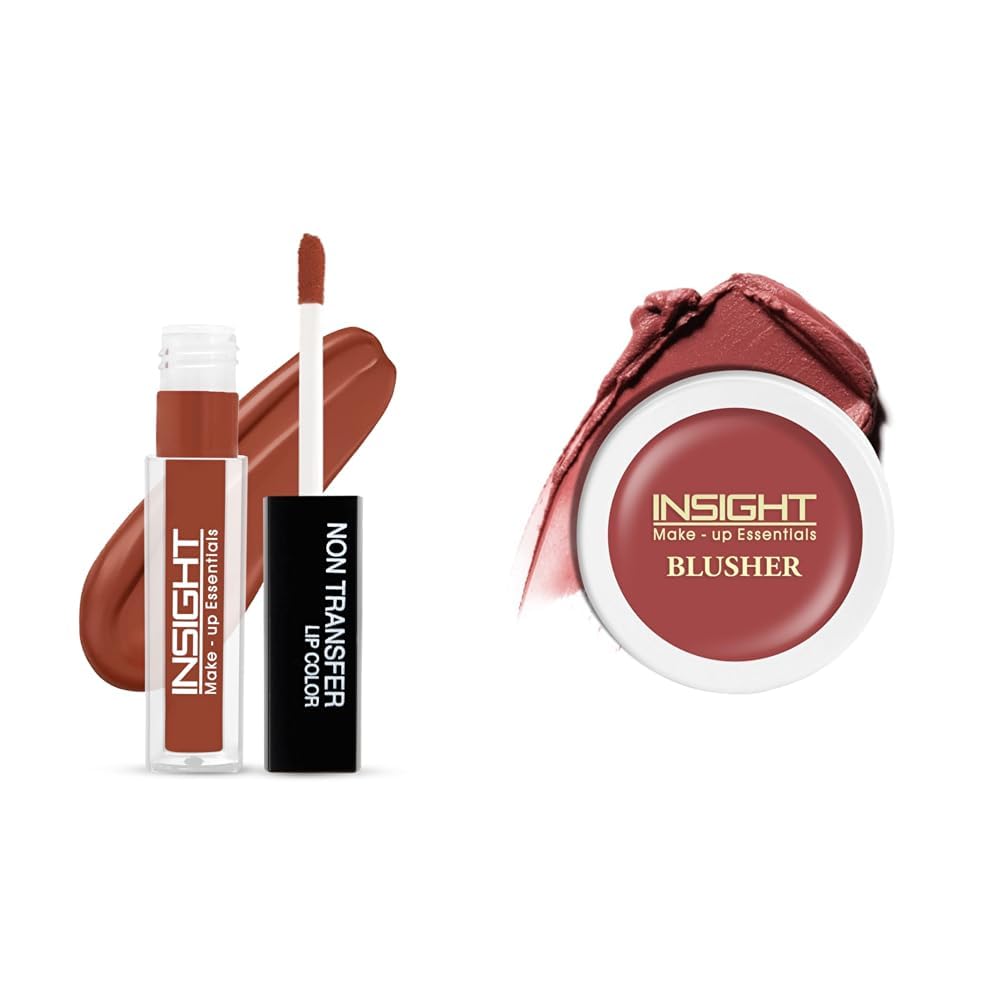 Insight Cosmetics Insight Non Transfer Lip Color Matte Texture12Hrs WaterproofTrue ColorSmudge Proof Paraben Free 100% Veg, 4ml(LG40-28) Crème Blusher, Face Makeup, Caramel Eclair, 3.5 gm(B-02=06)