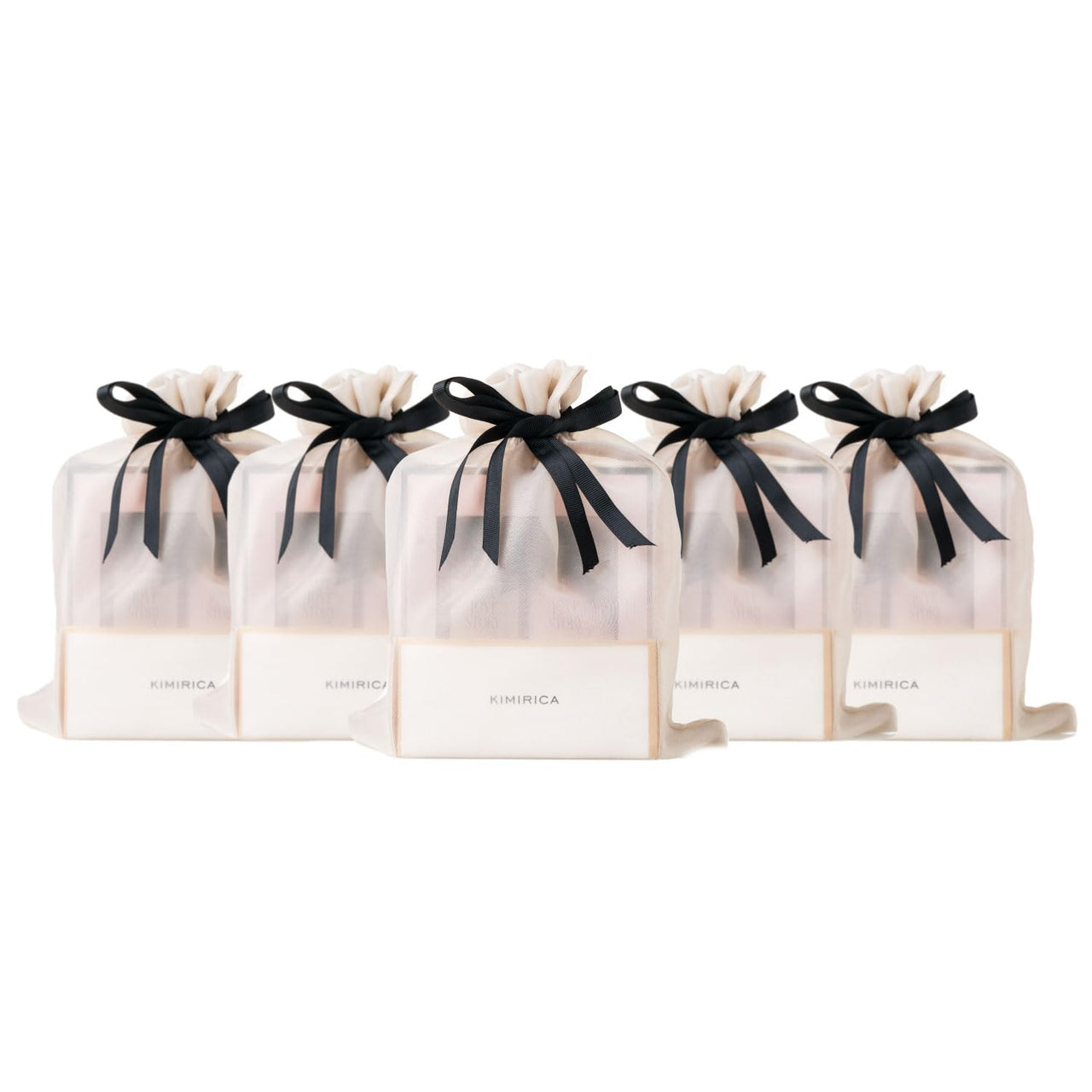 Kimirica gift set "Nothing But Love Duo" Potli | Return Gift for all Birthday & Special Occasions | Romantic notes of Gardenia and Night Blooming Jasmine Shower gel, Body lotion & Loofah Inside (Pack of 5)