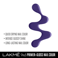 Lakmé 9 To 5 Primer + Glossy Finish Nail Colour & 9 To 5 Primer + Glossy Finish Nail Colour Combo, 12 Ml