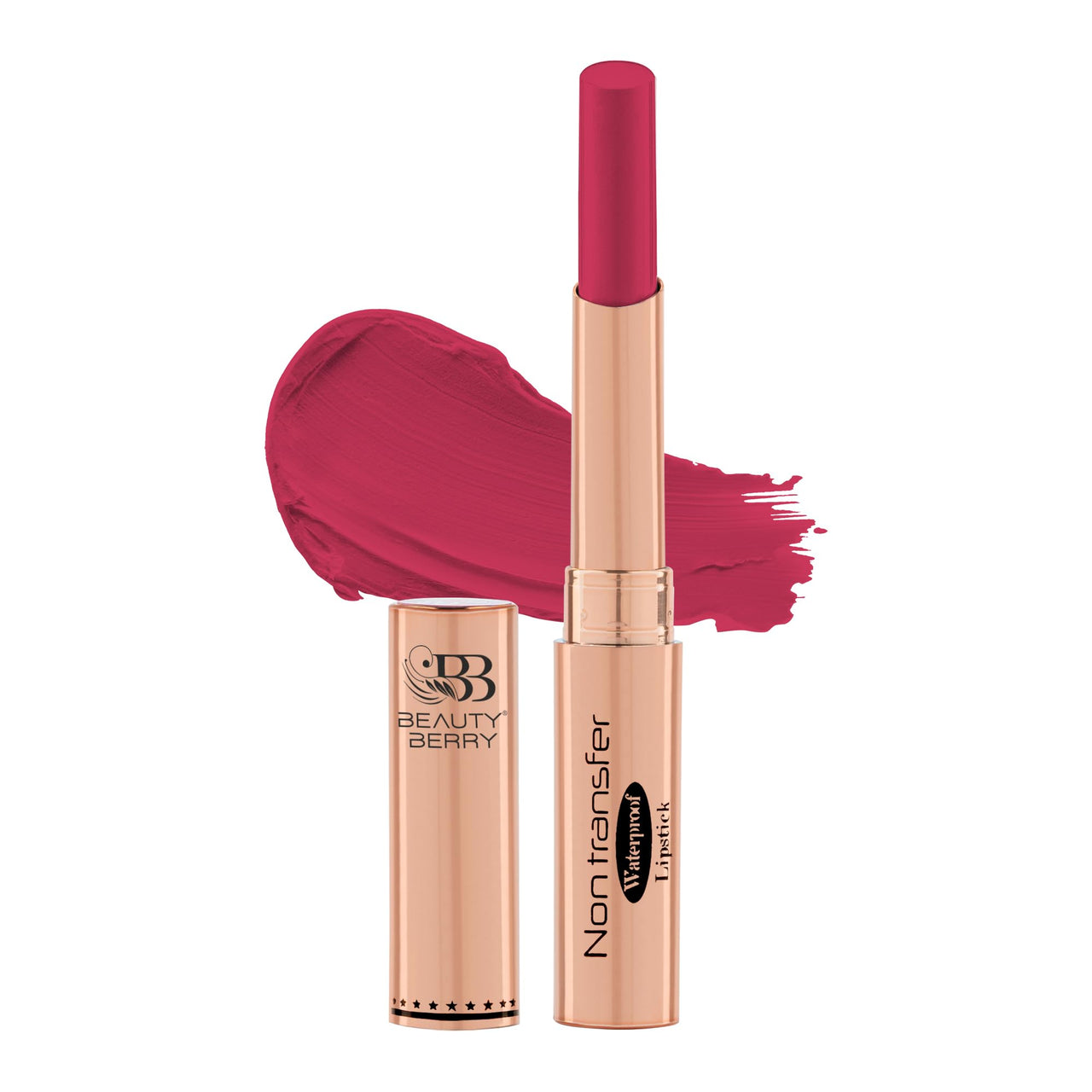 Beauty Berry Non Transfer Waterproof Lipstick, Long Lasting Smudge Proof Highly Pigmented Shades, (PINK BERRY-13, 1)