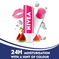 NIVEA Lip Balm, Fruity Strawberry Shine & NIVEA Lip Balm, Fruity Watermelon Shine,4.8 g (Pack of 2)