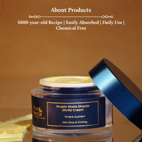 Blue Nectar Shata Dhauta Ghrita Face Cream for Women | 100 Times Washed Ghee Lightweight Face Moisturizer for Women | Truly Natural Face Cream for Skin Firming & Glowing Skin (19 Herbs, 50g)