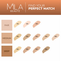 Mila Beauté Longwear Weightless Foundation | Matt Finish With SPF 15 and Vitamin E | Water Resistant Buildable Formula & Super Light | Liquid Foundation | Shade - (205 Natural Buff, 30ml)