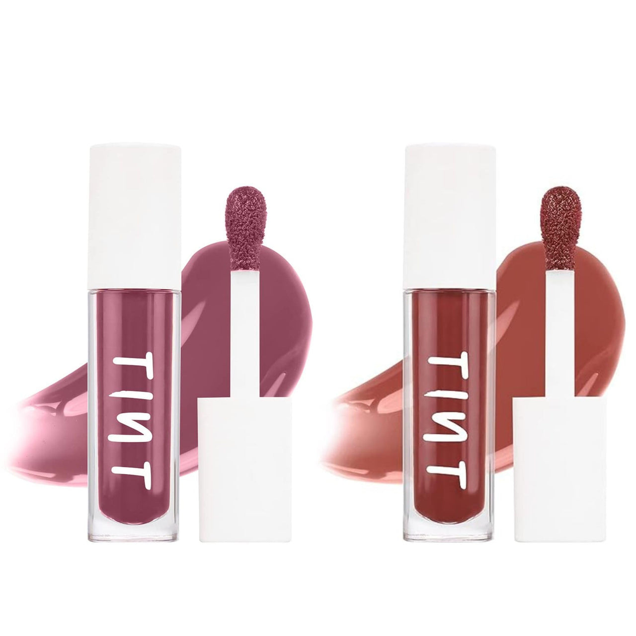 Tint Cosmetics 5ml Set of 2 Lipgloss, Mauve Pink & Burgundy, Non Sticky, Hydrating, Light Weight, Long Lasting, High Shine & Soft Natural Liquid Lip Gloss For Girl & Women (Taupe & Minx)