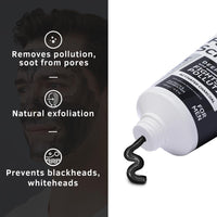 Ustraa Face Scrub for Men - 100g - with Activated charcoal, Tahitian Volcanic Sand & Walnut Granules - Great for Exfoliating skin & facial detox, Fights blackheads - For All Skin type