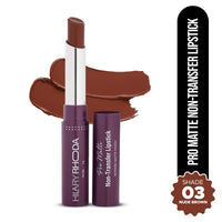 Hilary Rhoda Pro Matte Non-Transfer Lipstick | Waterproof & Smudge-Proof | 12-Hour Long Stay | 24 Shades Available | Highly Pigmented Matte Finish Lipstick | 2g - (Nude Brown | Shade 03)