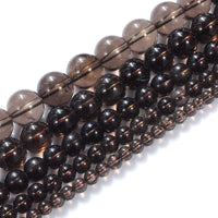 Natural Stone Beads 6mm Smokey Quartz Gemstone Round Loose Beads Crystal Energy Stone Healing Power for Jewelry Making DIY,1 Strand 15
