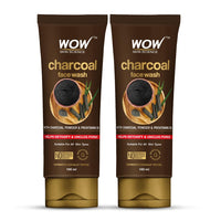 WOW Skin Science Charcoal Face Wash | Detoxifies Skin | Unclogs Pores | Lifts of Pollutants & Dirt | 100ml | Pack of 2