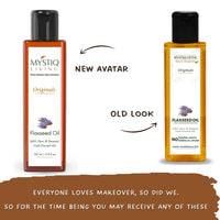 Mystiq Living Flaxseed Oil with Omega - 3 for Healthy Hair, Skin & Body | Cold Pressed, 100% Pure & Natural - 100 ML